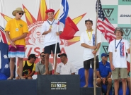 Podium Boys Under 16, (FRA) Leo-Paul Etienne, (AUS) Joe Van Dijk, (USA) Nolan Rapoza and (USA) Griffin Colapinto. Credit: ISA/Michael Tweddle Podium Boys Under 16, (FRA) Leo-Paul Etienne, (AUS) Joe Van Dijk, (USA) Nolan Rapoza and (USA) Griffin Colapinto. Credit: ISA/Michael Tweddle