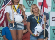 Girls U-18 Bronze and Copper Medalists, Tia Blanco (USA) and Leilani McGonagle (CRI). Credit:ISA/Rommel Gonzales Girls U-18 Bronze and Copper Medalists, Tia Blanco (USA) and Leilani McGonagle (CRI). Credit:ISA/Rommel Gonzales