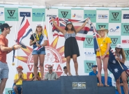 Winners Girls U-16 Division: Mahina Maeda (HAW), Leilani Mcgonagle (CRI), Laura Poncini (AUS) And Maddie-Peterson (USA). Credit:ISA/Rommel Gonzales Winners Girls U-16 Division: Mahina Maeda (HAW), Leilani Mcgonagle (CRI), Laura Poncini (AUS) And Maddie-Peterson (USA). Credit:ISA/Rommel Gonzales