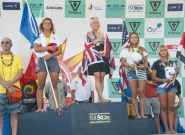 Winners Girls U-18 Division: Tatiana Weston Webb (HAW), Kim Veteau (AUS), Tia Blanco (USA) and Leilani Mcgonagle (CRI). Credit:ISA/Rommel Gonzales Winners Girls U-18 Division: Tatiana Weston Webb (HAW), Kim Veteau (AUS), Tia Blanco (USA) and Leilani Mcgonagle (CRI). Credit:ISA/Rommel Gonzales