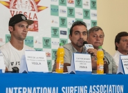 VISSLA Latin American Director Clayton Snyder, Minister of Tourism Felipe Rodriguez. Credit: ISA/Rommel Gonzales